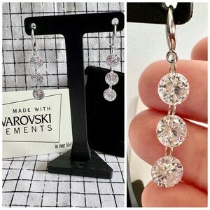 Swarovski Element Dangle Gem Earrings